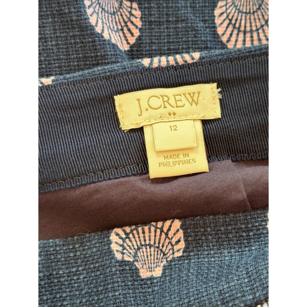 J.Crew Navy Shell Print Mini Skirt Size 12 Preppy Coastal Summer - Picture 8 of 8